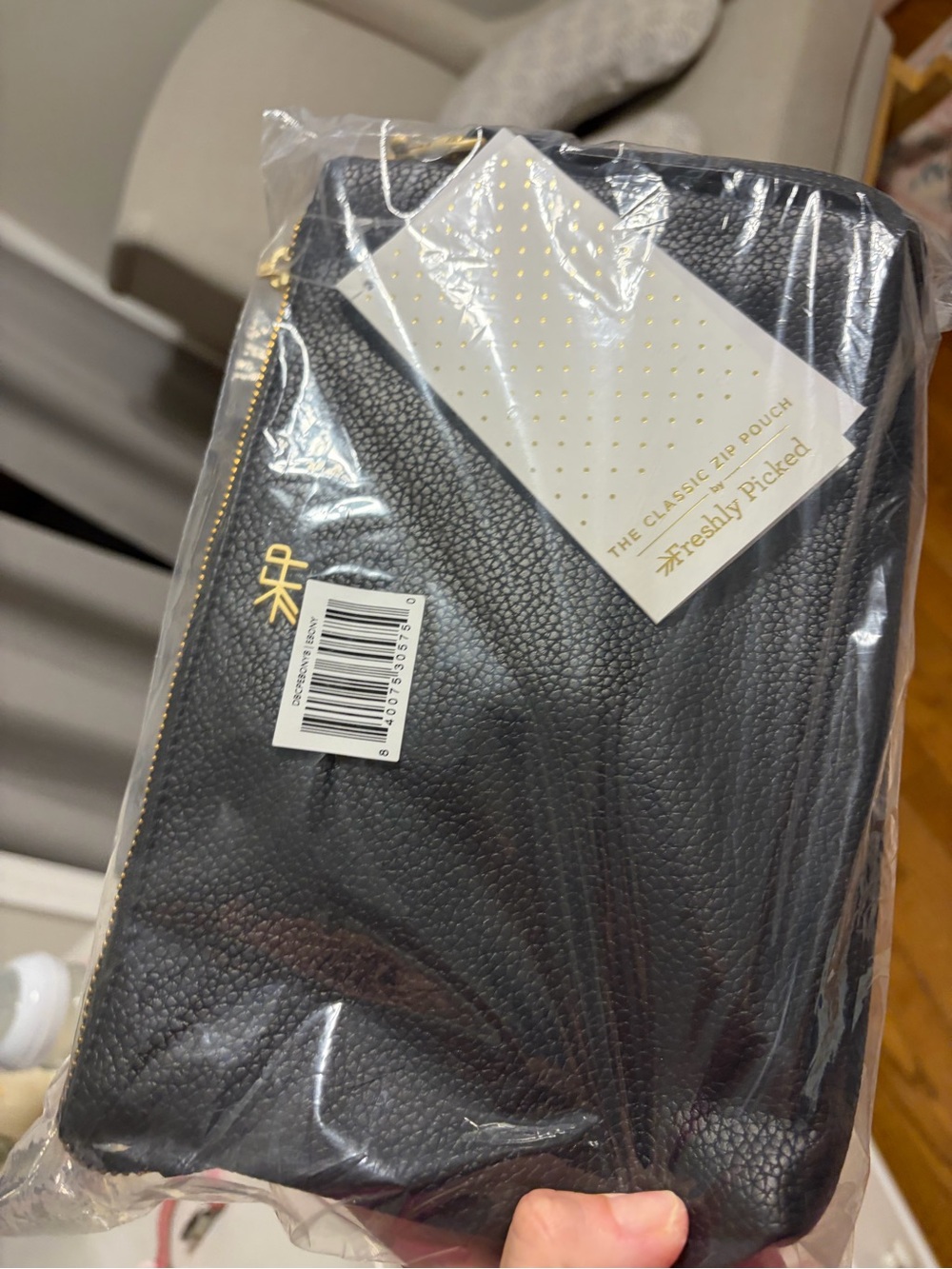 Freshly Picked Black Classic Zip Pouch